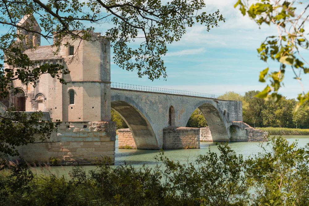 The Pont Saint-Bénézet, the legendary “Pont d’Avignon”, spanning the Rhône river